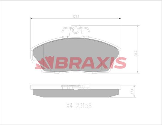 Braxis AA0772 - Bremžu uzliku kompl., Disku bremzes ps1.lv