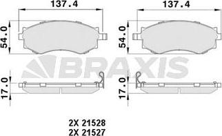 Braxis AB0496 - Bremžu uzliku kompl., Disku bremzes ps1.lv