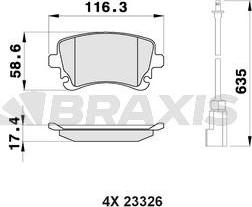 Braxis AB0448 - Bremžu uzliku kompl., Disku bremzes ps1.lv