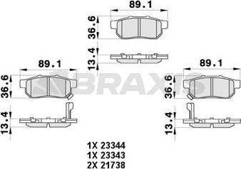 Braxis AB0455 - Bremžu uzliku kompl., Disku bremzes ps1.lv