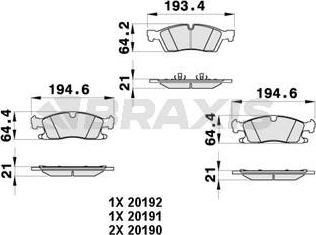 Braxis AB0453 - Bremžu uzliku kompl., Disku bremzes ps1.lv