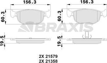 Braxis AB0488 - Bremžu uzliku kompl., Disku bremzes ps1.lv