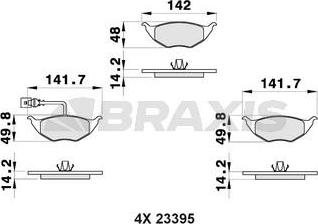 Braxis AB0474 - Bremžu uzliku kompl., Disku bremzes ps1.lv