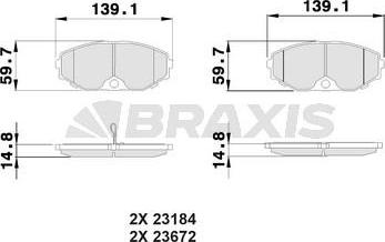 Braxis AB0509 - Bremžu uzliku kompl., Disku bremzes ps1.lv