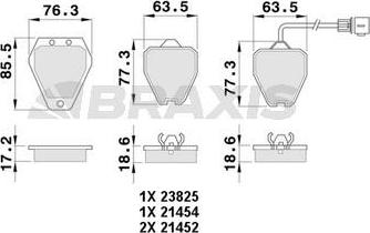 Braxis AB0530 - Bremžu uzliku kompl., Disku bremzes ps1.lv