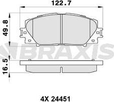 Braxis AB0537 - Bremžu uzliku kompl., Disku bremzes ps1.lv