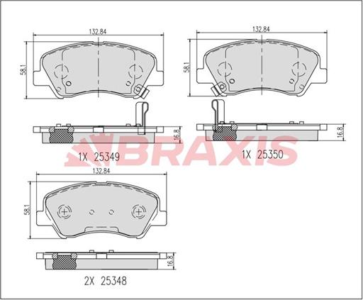 Braxis AB0639 - Bremžu uzliku kompl., Disku bremzes ps1.lv