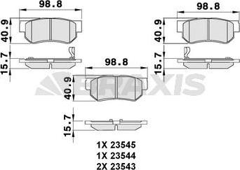 Braxis AB0097 - Bremžu uzliku kompl., Disku bremzes ps1.lv