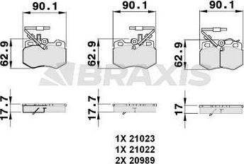 Braxis AB0062 - Bremžu uzliku kompl., Disku bremzes ps1.lv