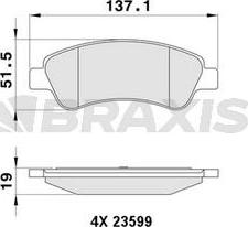 Braxis AB0003 - Bremžu uzliku kompl., Disku bremzes ps1.lv