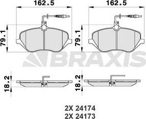 Braxis AB0194 - Bremžu uzliku kompl., Disku bremzes ps1.lv