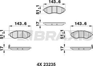 Braxis AB0158 - Bremžu uzliku kompl., Disku bremzes ps1.lv