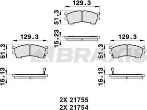 Braxis AB0157 - Bremžu uzliku kompl., Disku bremzes ps1.lv