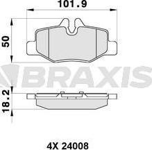 Braxis AB0164 - Bremžu uzliku kompl., Disku bremzes ps1.lv