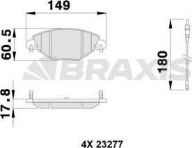 Braxis AB0114 - Bremžu uzliku kompl., Disku bremzes ps1.lv