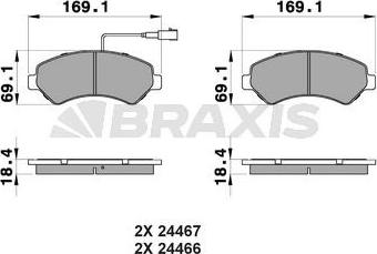 Braxis AB0111 - Bremžu uzliku kompl., Disku bremzes ps1.lv