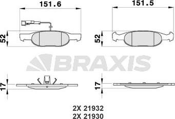 Braxis AB0182 - Bremžu uzliku kompl., Disku bremzes ps1.lv