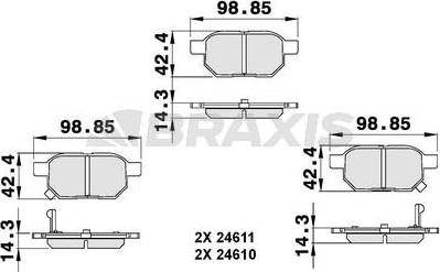 Braxis AB0138 - Bremžu uzliku kompl., Disku bremzes ps1.lv