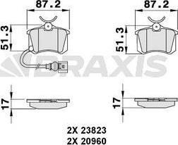 Braxis AB0133 - Bremžu uzliku kompl., Disku bremzes ps1.lv