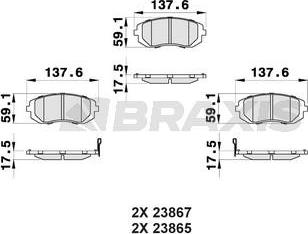 Braxis AB0173 - Bremžu uzliku kompl., Disku bremzes ps1.lv