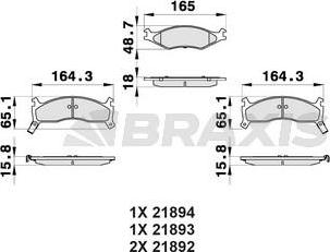 Braxis AB0346 - Bremžu uzliku kompl., Disku bremzes ps1.lv