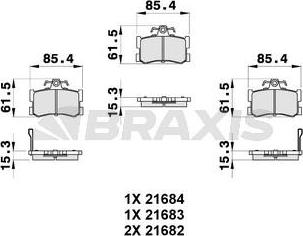 Braxis AB0309 - Bremžu uzliku kompl., Disku bremzes ps1.lv