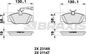 Braxis AB0315 - Bremžu uzliku kompl., Disku bremzes ps1.lv