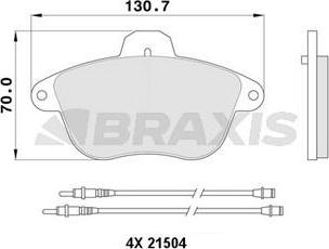 Braxis AB0382 - Bremžu uzliku kompl., Disku bremzes ps1.lv