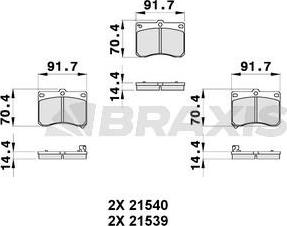 Braxis AB0323 - Bremžu uzliku kompl., Disku bremzes ps1.lv