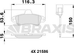 Braxis AB0252 - Bremžu uzliku kompl., Disku bremzes ps1.lv