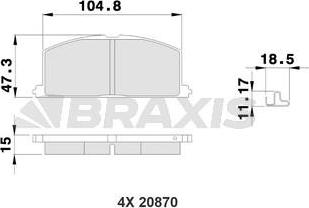 Braxis AB0215 - Bremžu uzliku kompl., Disku bremzes ps1.lv