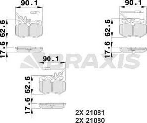 Braxis AB0216 - Bremžu uzliku kompl., Disku bremzes ps1.lv