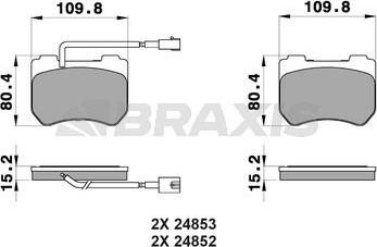 Braxis AB0233 - Bremžu uzliku kompl., Disku bremzes ps1.lv