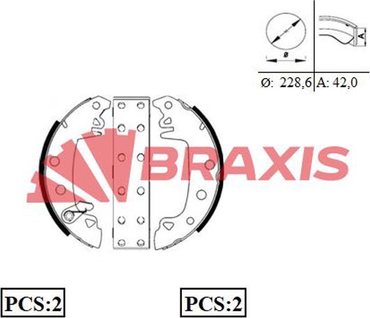 Braxis AC0002 - Bremžu loku komplekts ps1.lv