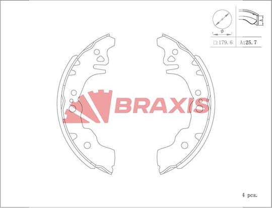 Braxis AC0152 - Bremžu loku komplekts ps1.lv