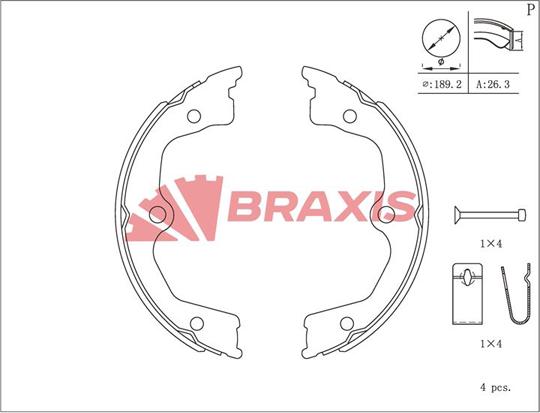 Braxis AC0184 - Bremžu loku kompl., Stāvbremze ps1.lv