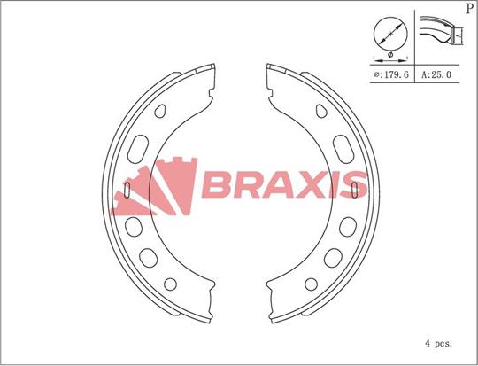 Braxis AC0205 - Bremžu loku kompl., Stāvbremze ps1.lv