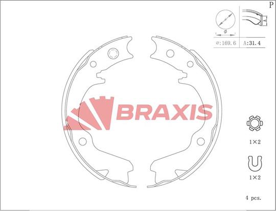 Braxis AC0202 - Bremžu loku kompl., Stāvbremze ps1.lv