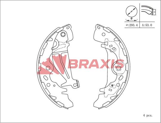 Braxis AC0218 - Bremžu loku komplekts ps1.lv