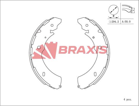 Braxis AC0213 - Bremžu loku komplekts ps1.lv