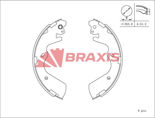 Braxis AC0217 - Bremžu loku komplekts ps1.lv