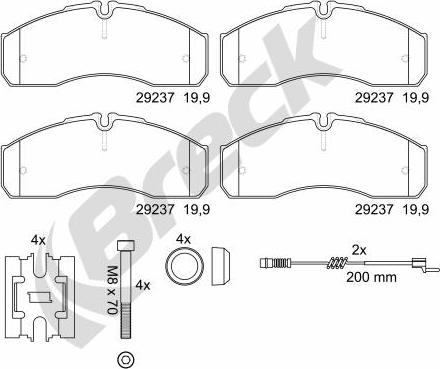 Breck 29237 00 703 10 - Bremžu uzliku kompl., Disku bremzes ps1.lv