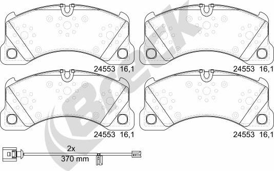 Breck 24553 00 553 00 - Bremžu uzliku kompl., Disku bremzes ps1.lv