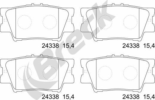 Breck 24338 00 704 00 - Bremžu uzliku kompl., Disku bremzes ps1.lv