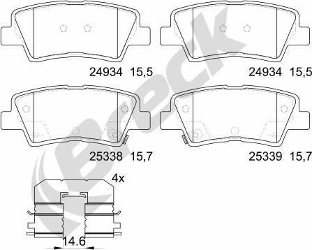 Breck 25337 00 702 00 - Bremžu uzliku kompl., Disku bremzes ps1.lv