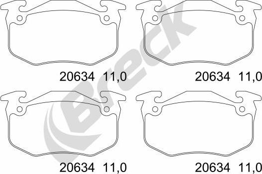 Breck 20634 00 702 00 - Bremžu uzliku kompl., Disku bremzes ps1.lv