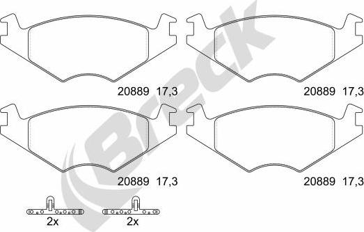 Breck 20889 00 702 00 - Bremžu uzliku kompl., Disku bremzes ps1.lv