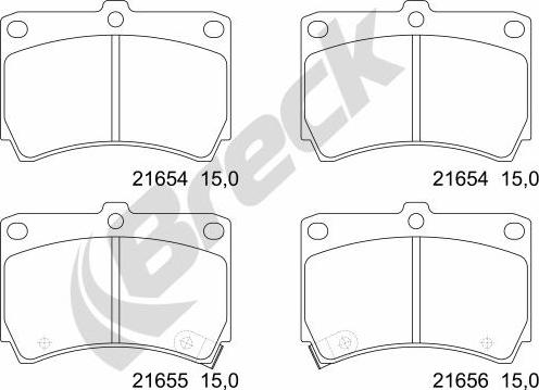 Breck 21654 00 702 10 - Bremžu uzliku kompl., Disku bremzes ps1.lv