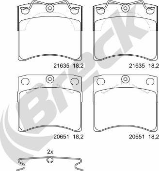 Breck 21635 00 703 00 - Bremžu uzliku kompl., Disku bremzes ps1.lv