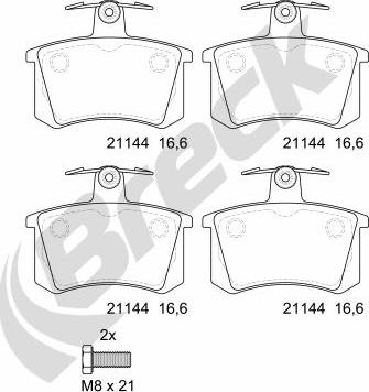 Breck 21144 00 704 00 - Bremžu uzliku kompl., Disku bremzes ps1.lv